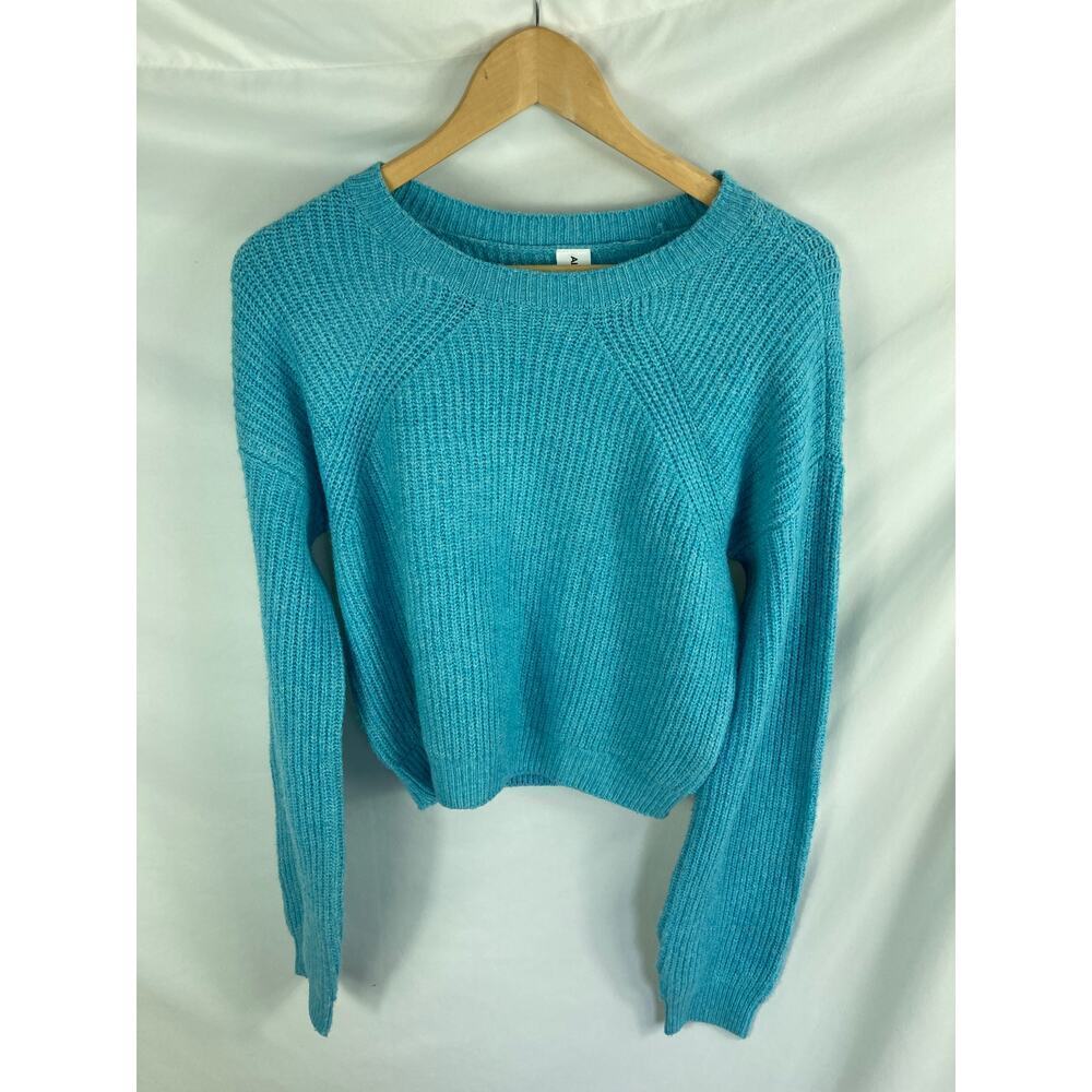 Abound Womans Soft Bright Blue Ribbed Sweater Size Small